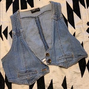 Mini short sleeve denim vest